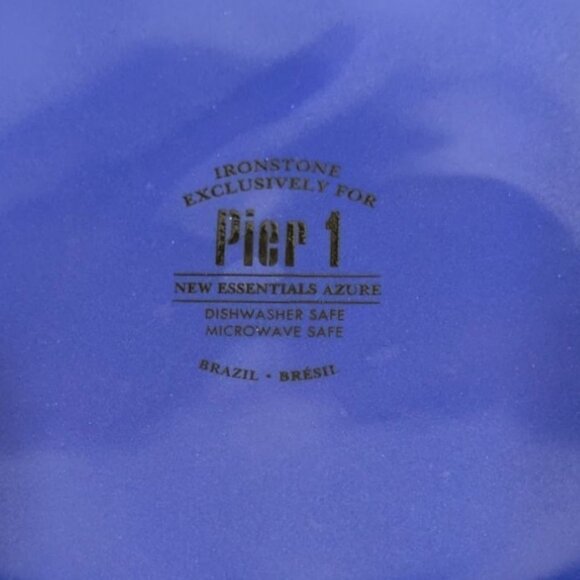 Pier 1 New Essentials Azure Blue Brazil Ironstone 11" Dinner Plate - Picture 7 of 7